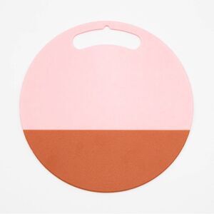 NWT Bullseye’s Playground Pink Orange Block Colorblock Cutting Board 8.5” Round